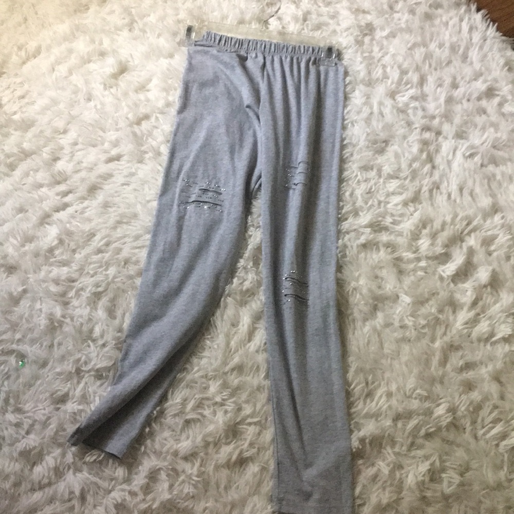 grey with diamond jewels sweatpants